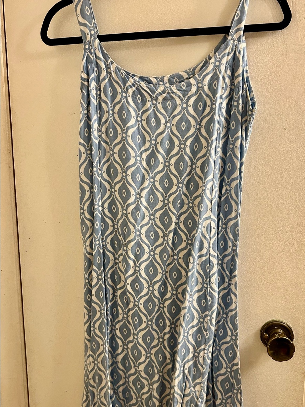 Lost River Blue & White Patterned Slip Dress
